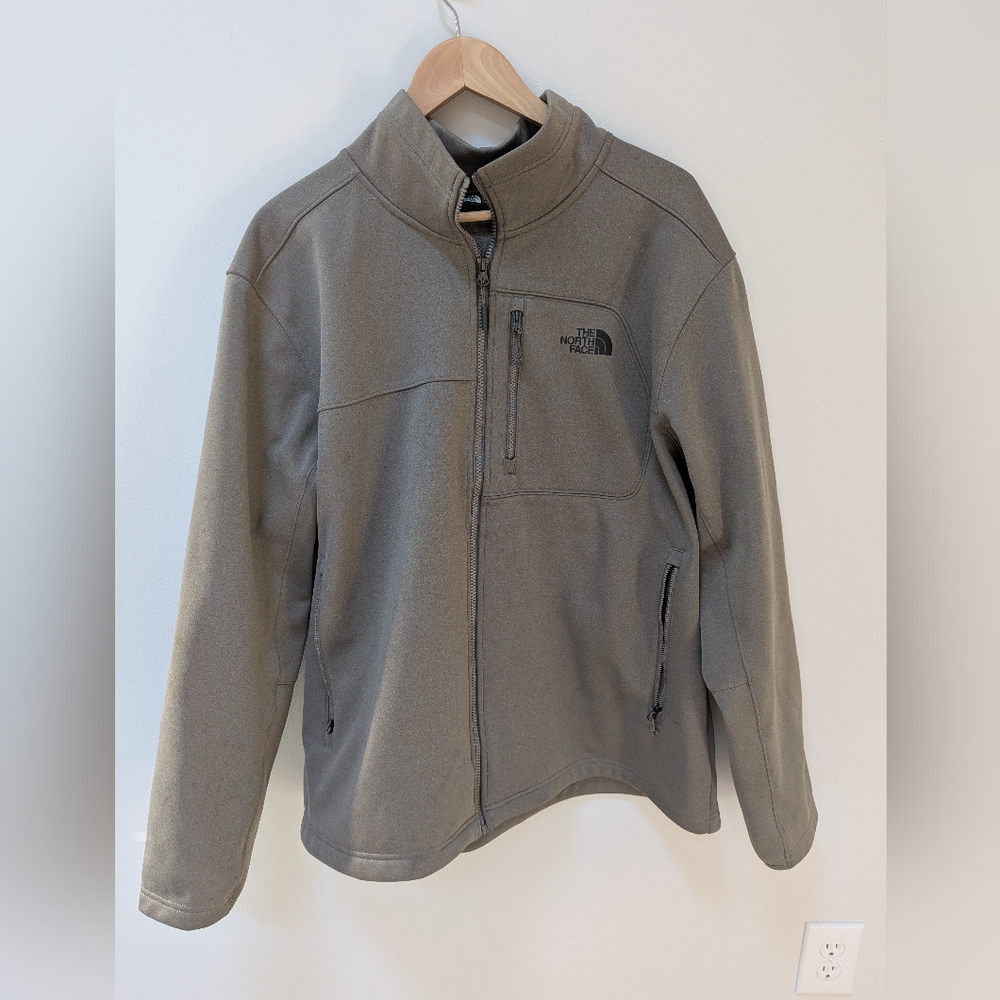 The North Face Apex Bionic Softshell Jacket Men's XXL Gray Windproof Fleece-Line